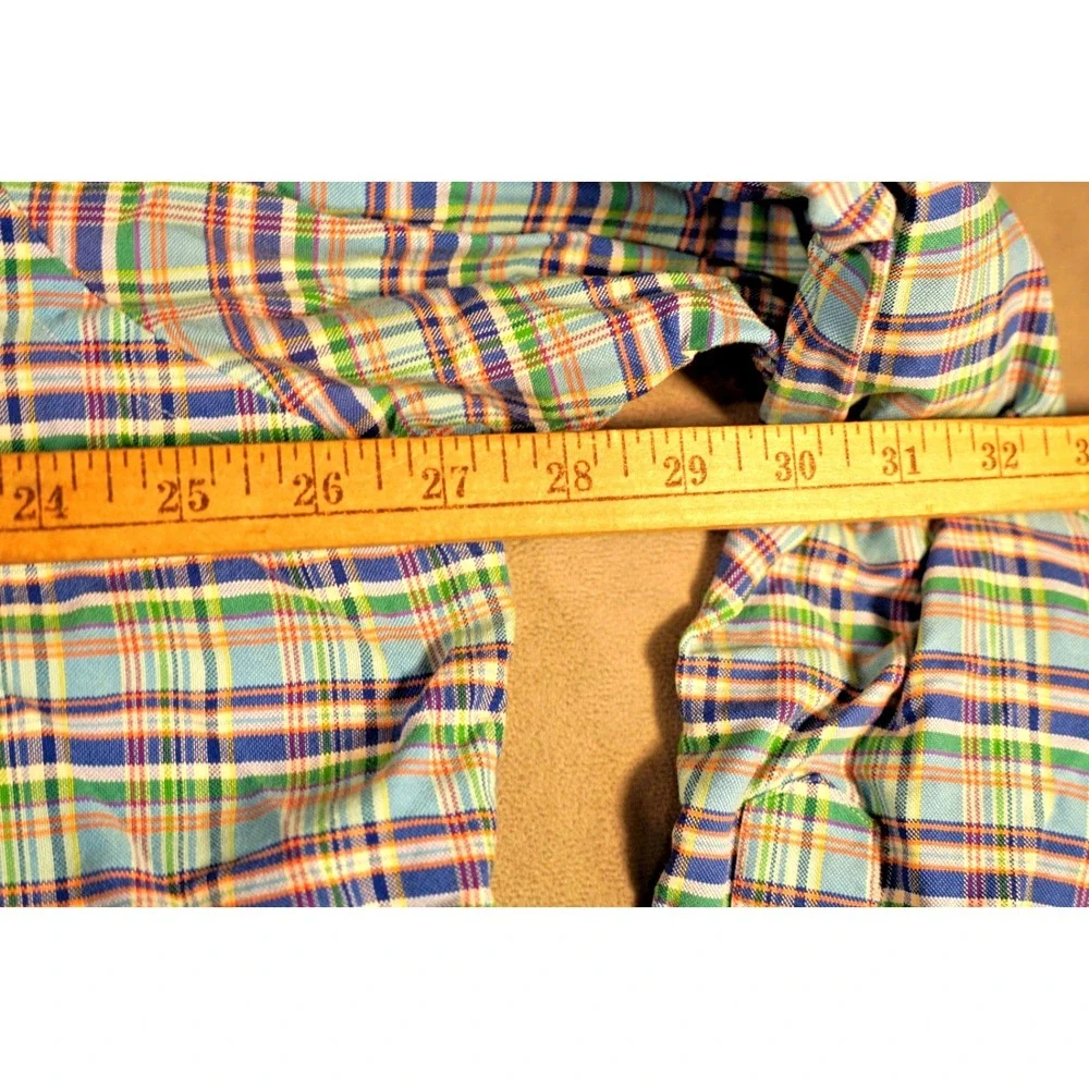 Ralph Lauren Shirt Mens 2XL Blue Plaid‎ Long Sleeve Button Down Cotton Casual